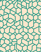 Teal Geometric Mosaic Pattern Rug