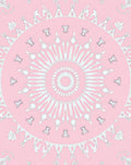 Pink White Floral Mandala Patterned Rug