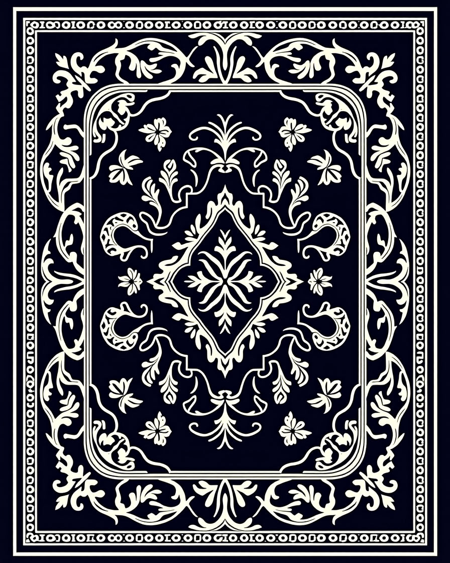Cream Ornamental Classic Design Rug