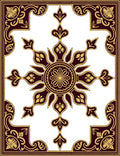 Rich Gold Maroon Ornate Mandala Rug