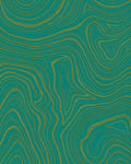 Abstract Teal Gold Swirl Rug