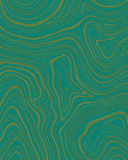 Abstract Teal Gold Swirl Rug