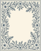 Floral Vine Border Design Rug
