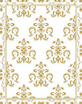 Gold Vintage Floral Flourish Pattern Rug