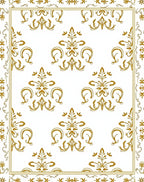 Gold Vintage Floral Flourish Pattern Rug
