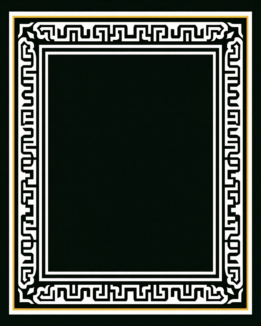 Monochromatic Geometric Maze Patterned Rug