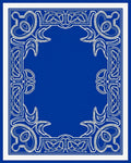 Ornate White Celtic Knot Border Rug