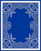 Ornate White Celtic Knot Border Rug