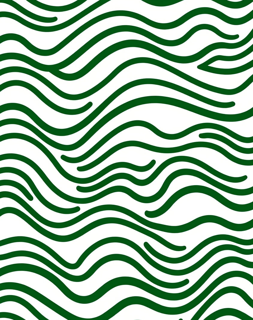 Green Wavy Striped Surface Pattern Rug