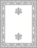 Ornate Floral Scroll Pattern Border Rug