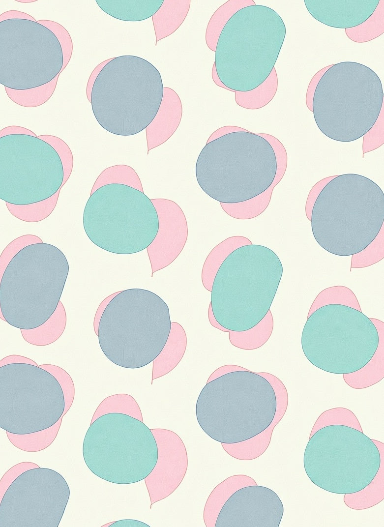 Soft Pastel Abstract Blob Pattern Rug