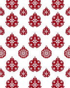 Crimson Snowflake Ornament Repeat Rug