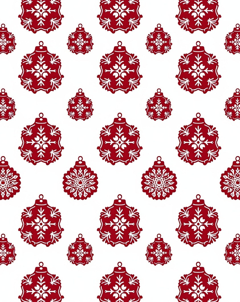 Crimson Snowflake Ornament Repeat Rug