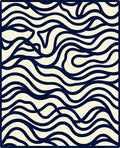 Organic Swirl Line Art Pattern Rug