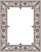 Ornate Floral Scroll Frame Design Rug