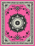 Floral Mandala Geometric Border Rug