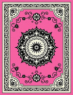 Floral Mandala Geometric Border Rug