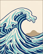 Dynamic Ocean Wave Art Rug