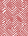 Red White Geometric Abstract Pattern Rug