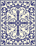 Elegant Blue Floral Medallion Pattern Rug