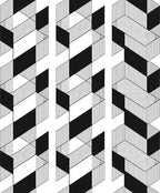 Geometric Black White Illusion Pattern Rug