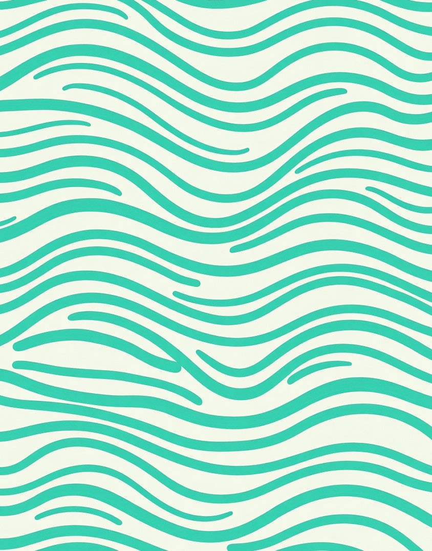 Ocean Green Wavy Stripe Pattern Rug