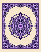 Purple Mandala Floral Geometric Rug