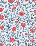 Coral Floral Vine Pattern Rug