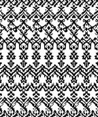 Ornate Black White Ethnic Pattern Rug