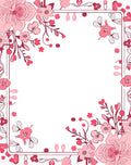 Pink Floral Border Design Rug