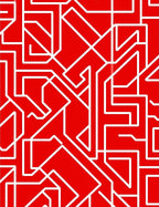 Abstract Red 2 White Geometric Pattern Rug