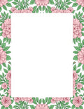 Pink Floral Vine Border Design Rug