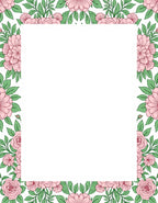 Pink Floral Vine Border Design Rug