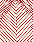 Red Chevron Pattern With Dots Rug