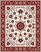 Ornate Floral Vine Pattern Rug