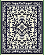 Ornate Noir Arabesque Inspired Design Rug