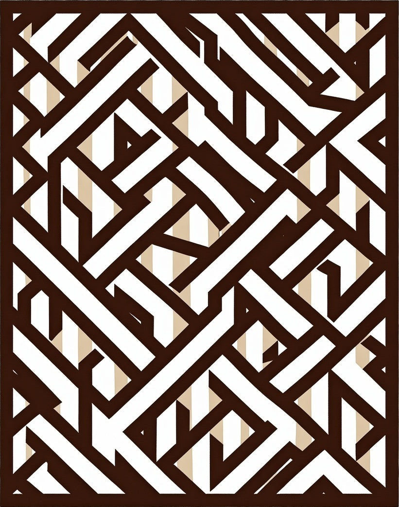 Geometric Interlocking Lines Rug