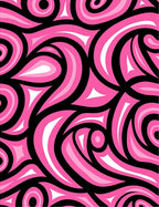 Pink Swirling Abstract Pattern Rug