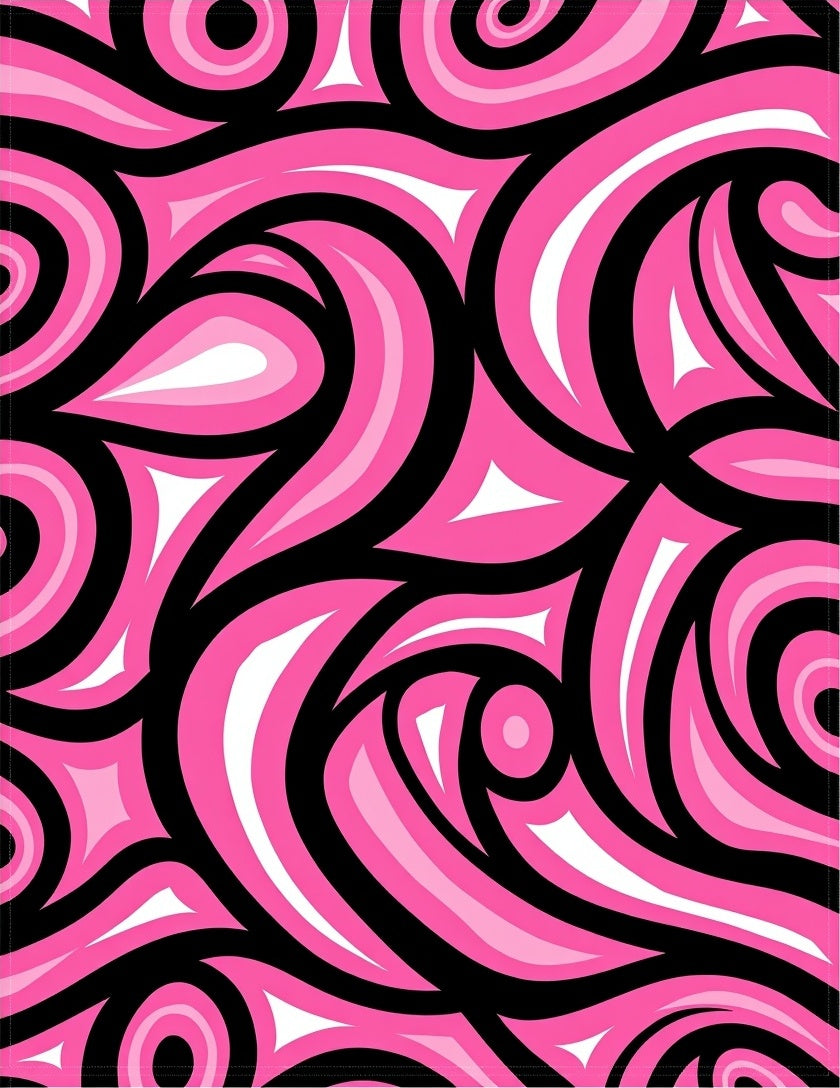 Pink Swirling Abstract Pattern Rug