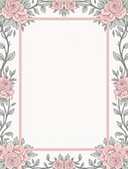 Pink Rose Vine Garden PatternRug Rug