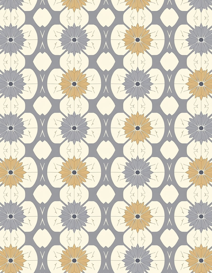 Geometric Floral Pattern Design Rug