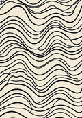 Black Wave Pattern Abstract Design Rug