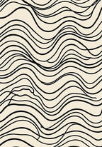 Black Wave Pattern Abstract Design Rug