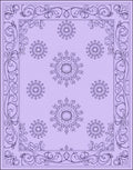 Art Nouveau Floral Bordered Medallion Rug