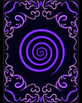 Purple Neon Swirl Bordered Design Rug