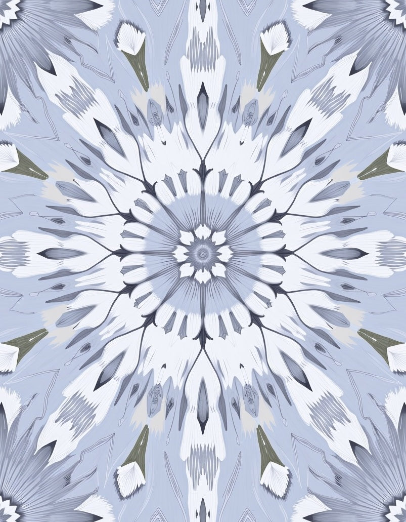 Delicate Floral Mandala Pattern Rug