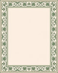 Elegant Green Floral Border Design Rug