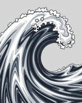 Dynamic Swirling Monochrome Wave Design Rug