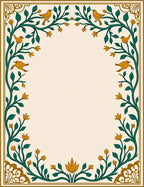 Floral Birds Vine Design Rug