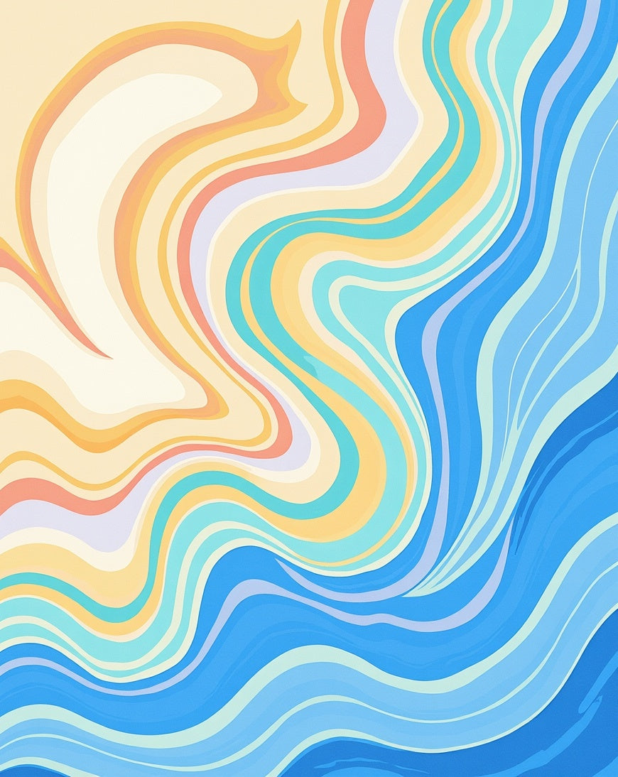 Abstract Marbled Swirl Pattern Rug